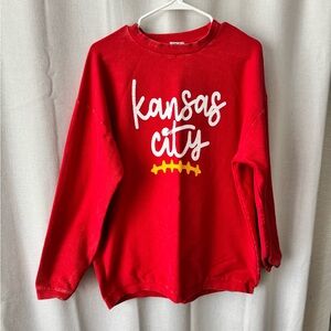 Red Kansas City Women's Boutique Sweatshirt Oversized Medium